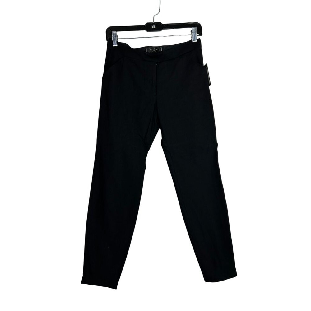 Max Studio Black Slim-Fit Womens Pants Size 0 With Embroidered Back Detail NWT